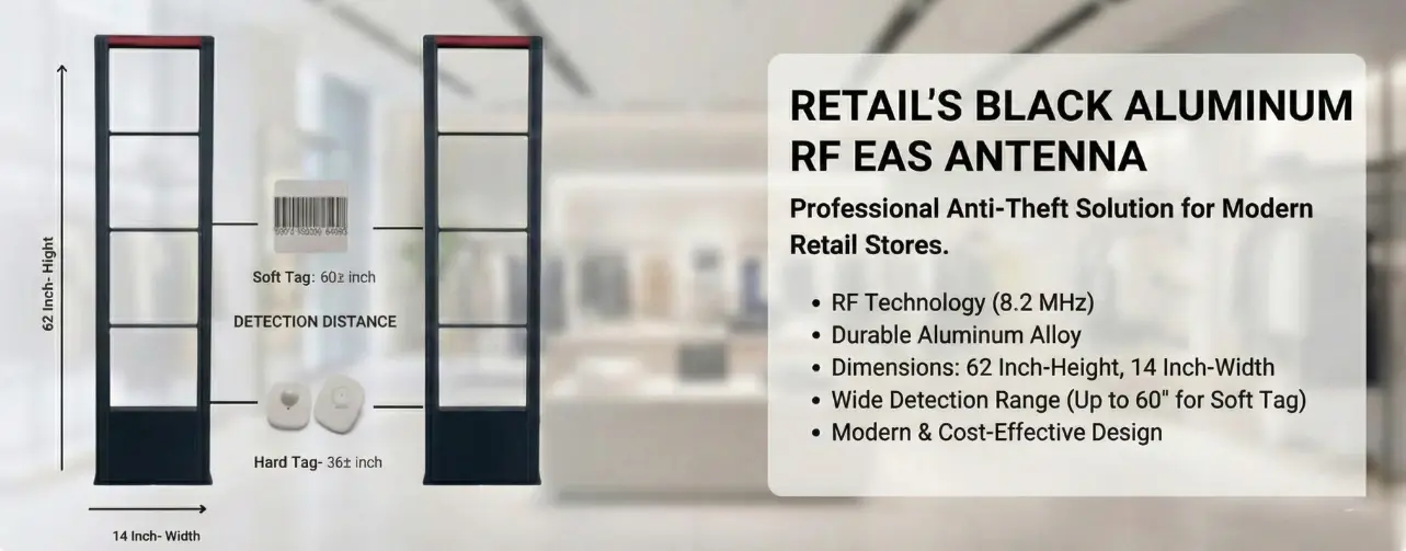 Retail's Black Aluminum RF EAS Antenna