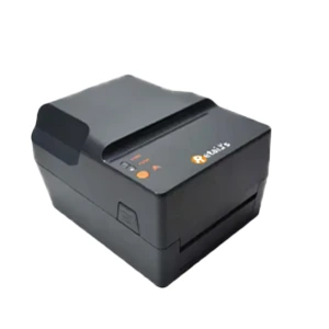 a black printer with orange buttons